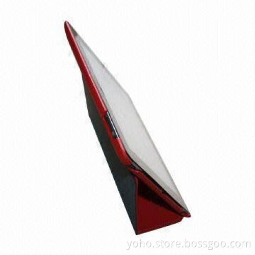PC Cover with Leather Inside for Four Folders to be Stand Cases for New iPad with Magnetic